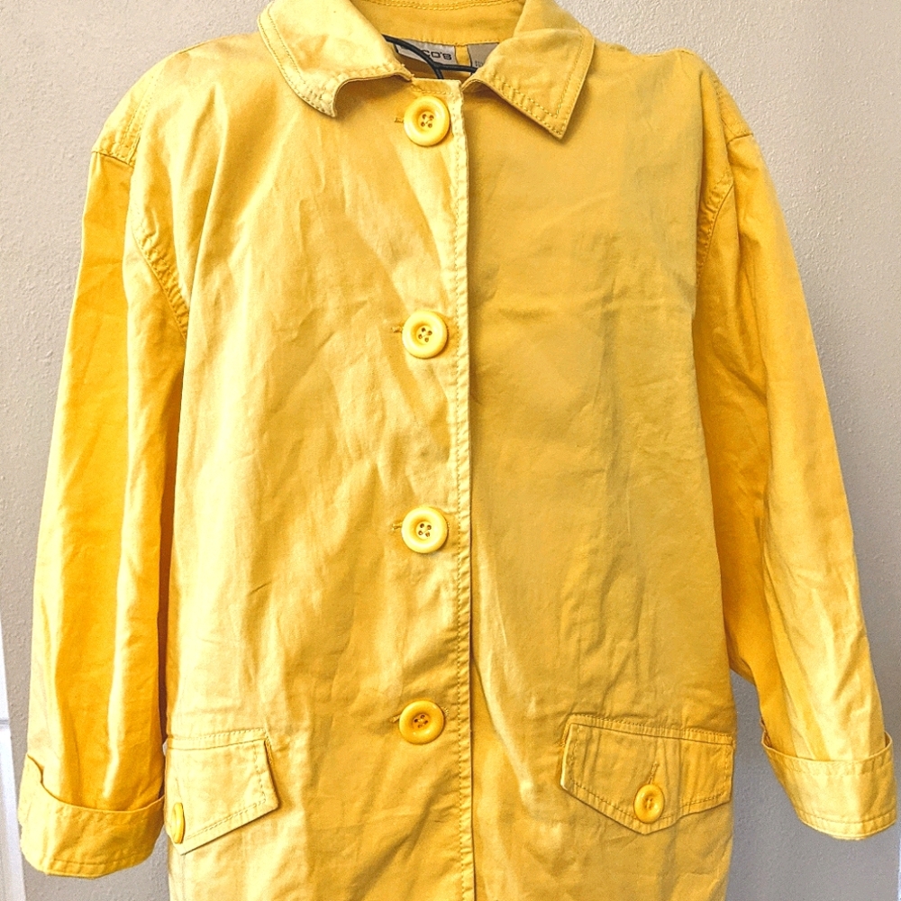 Chico's Yellow Button Up Cotton Jacket Size 3 XL16